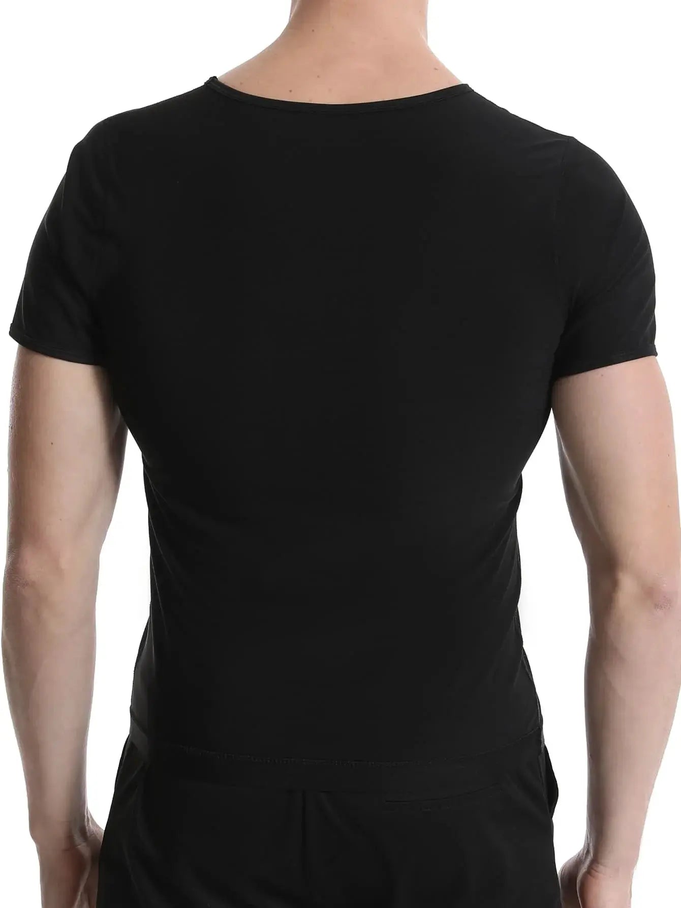 Men's sauna shirt by Simples Market, black short-sleeve heat-trapping compression top