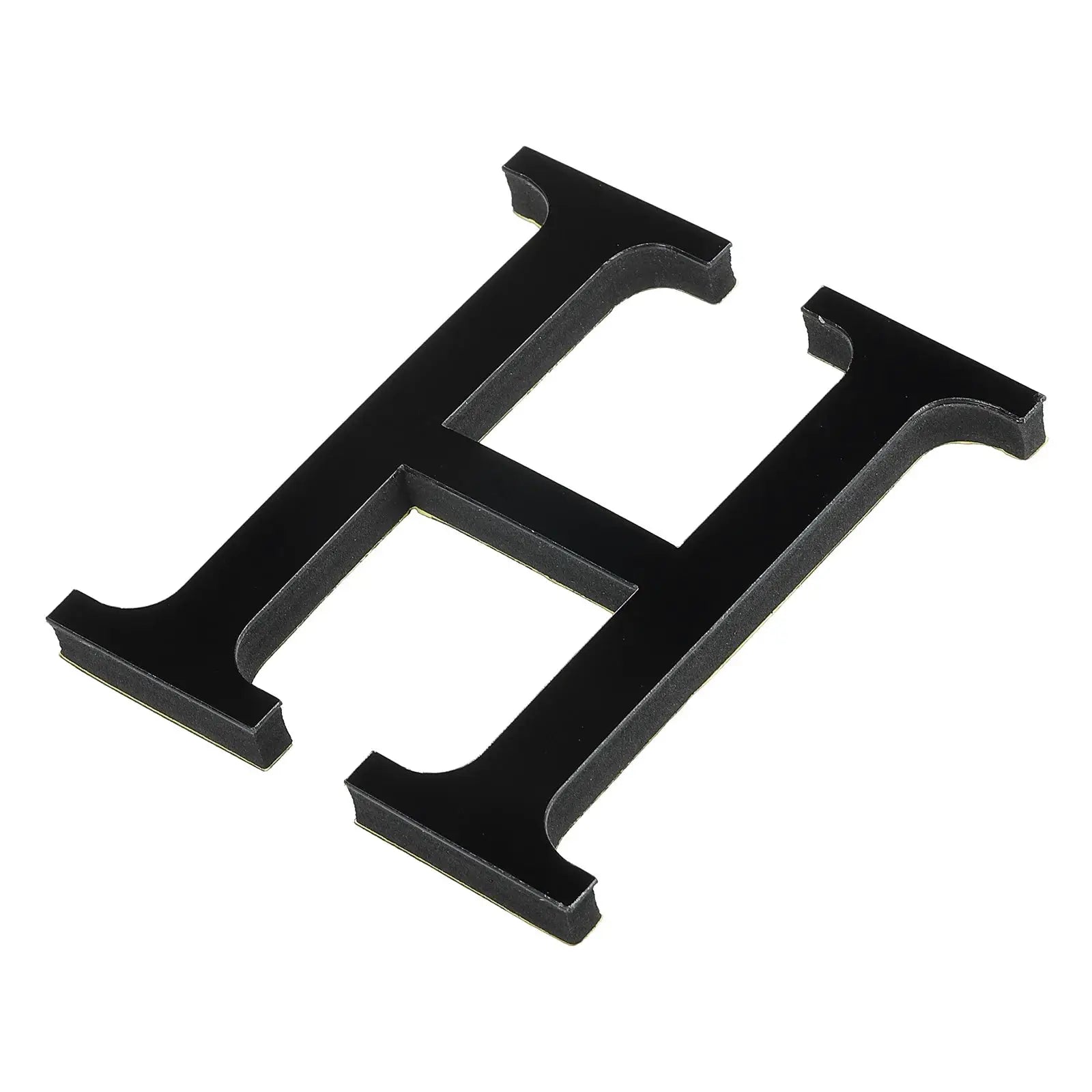 Three black 3D mirror acrylic letters wall art decals, self-adhesive, 10 cm tall