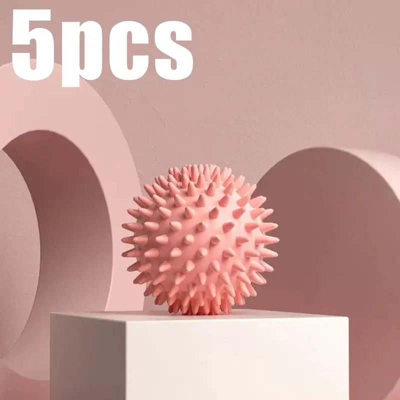 Massage ball pink spiky fascia ball, 5pcs set for muscle relaxation and trigger point release.