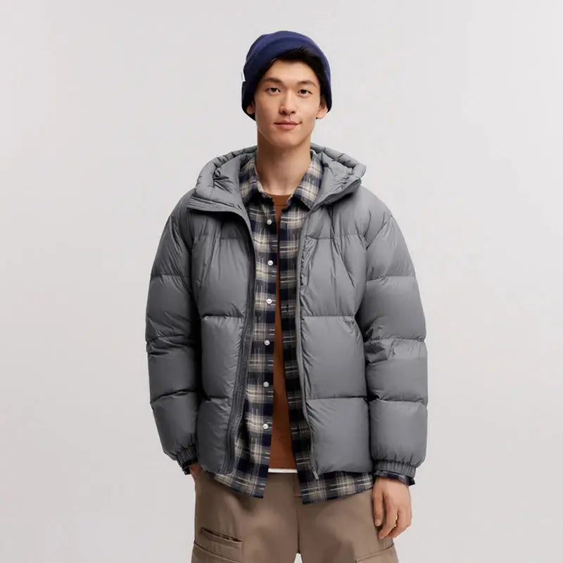 Semir down jacket for men, gray hooded puffer outerwear