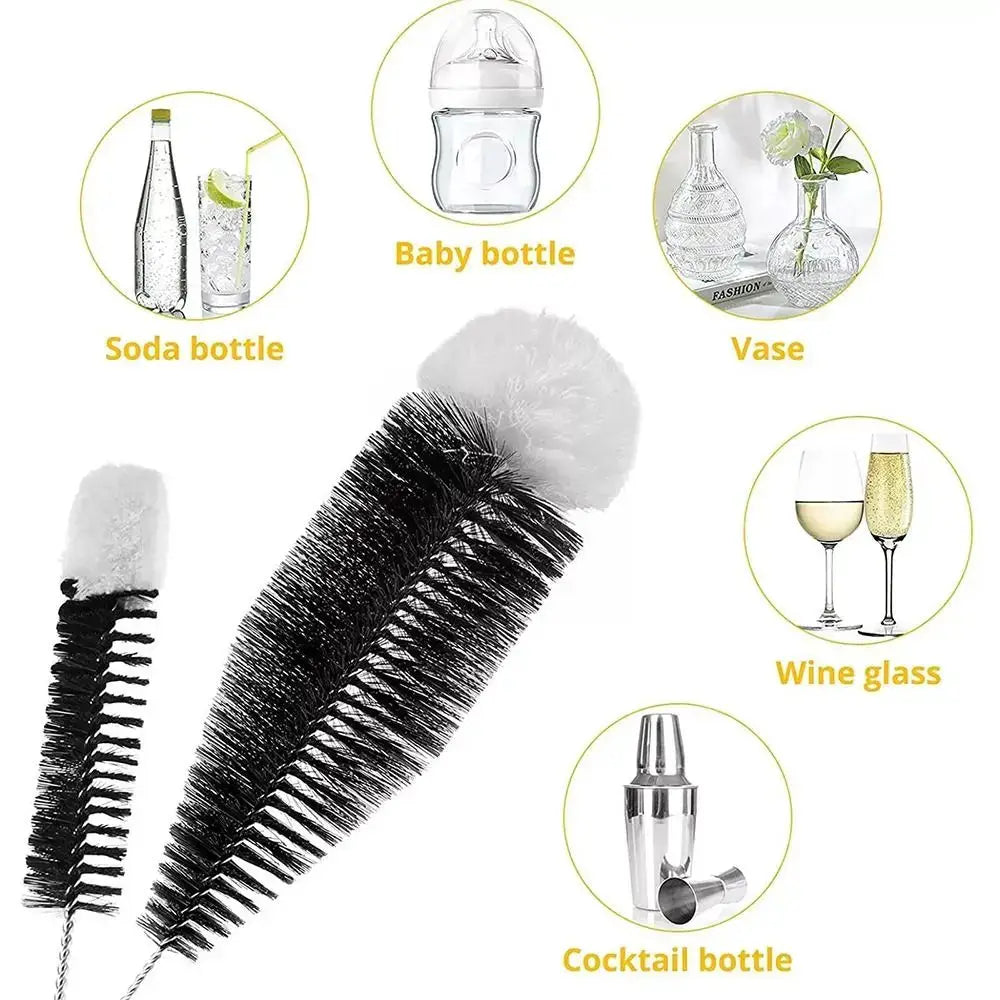 Simples Market bottle brush with beechwood handle and black bristles, for cleaning soda bottles, wine glasses, jars and glassware