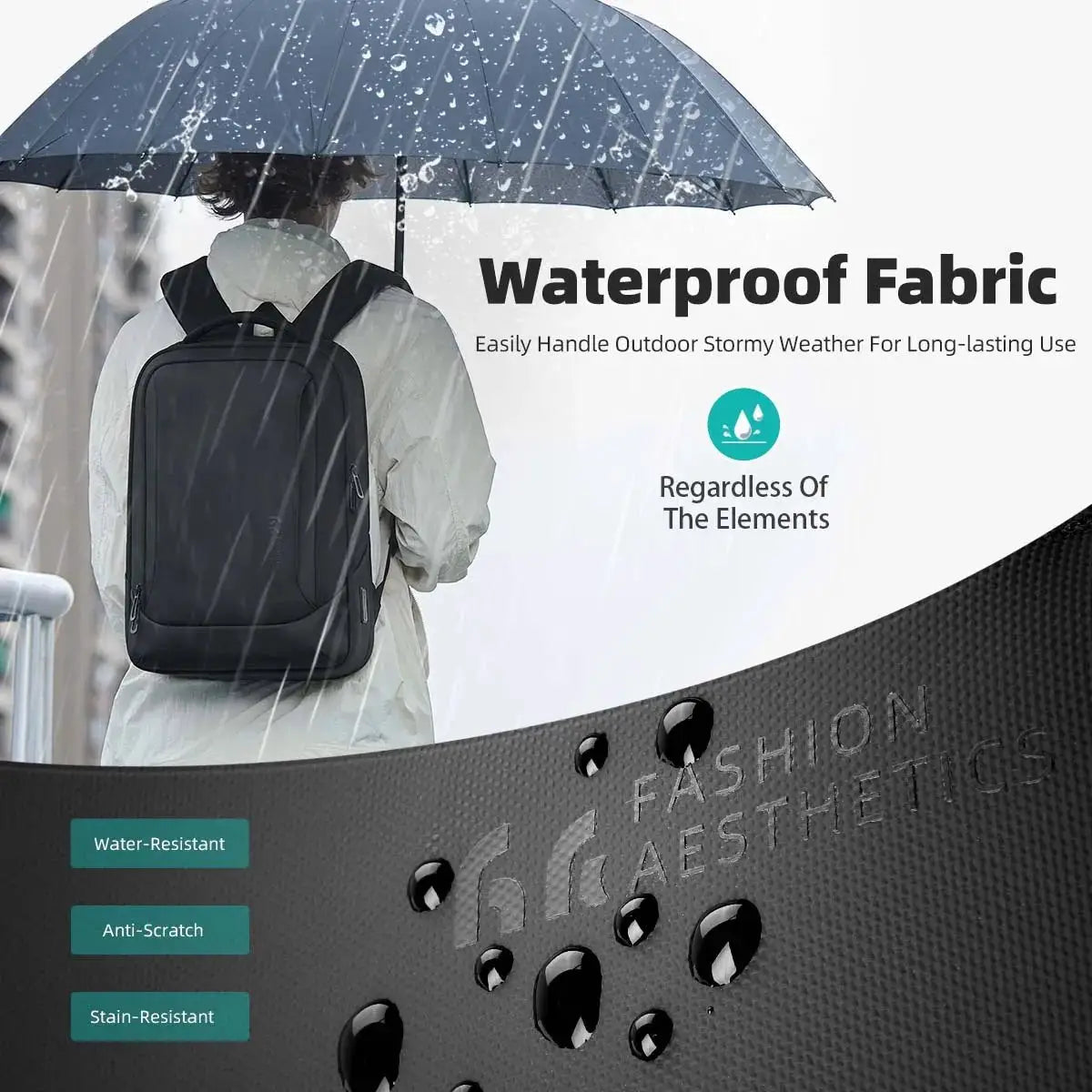 HK Men's Designer Laptop Bag Waterproof School Bags for College Boys Male Business Sports Travel Backpack Men With USB Charging - Simples Market