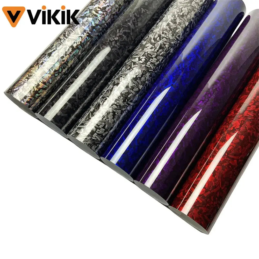 Car vinyl sticker rolls forged carbon fiber color-change PET film, self-adhesive; six colors by ViKiK