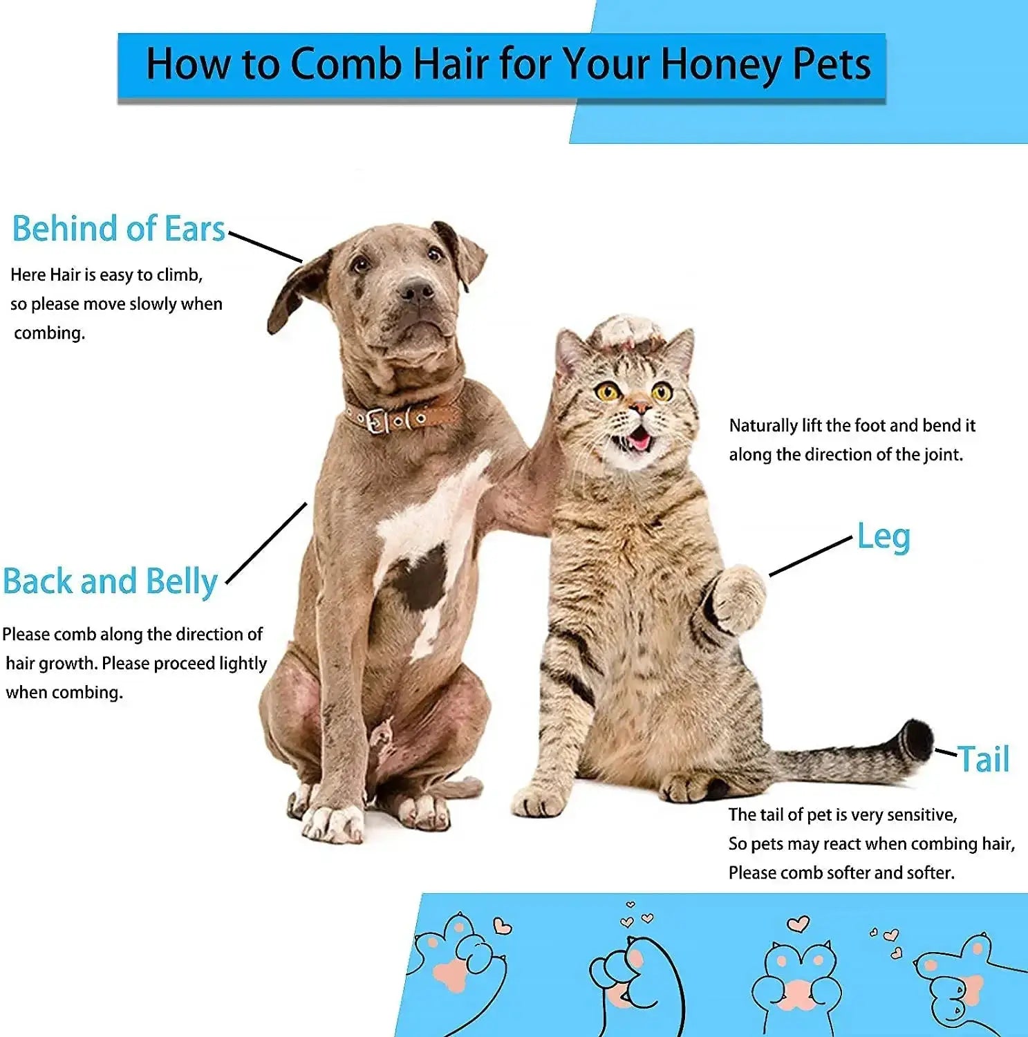 Dog Hair Remover Brush for Cats and Dogs Long Hair Grooming Comb for Shedding and Cleaning Bath Brush Pet Supplies