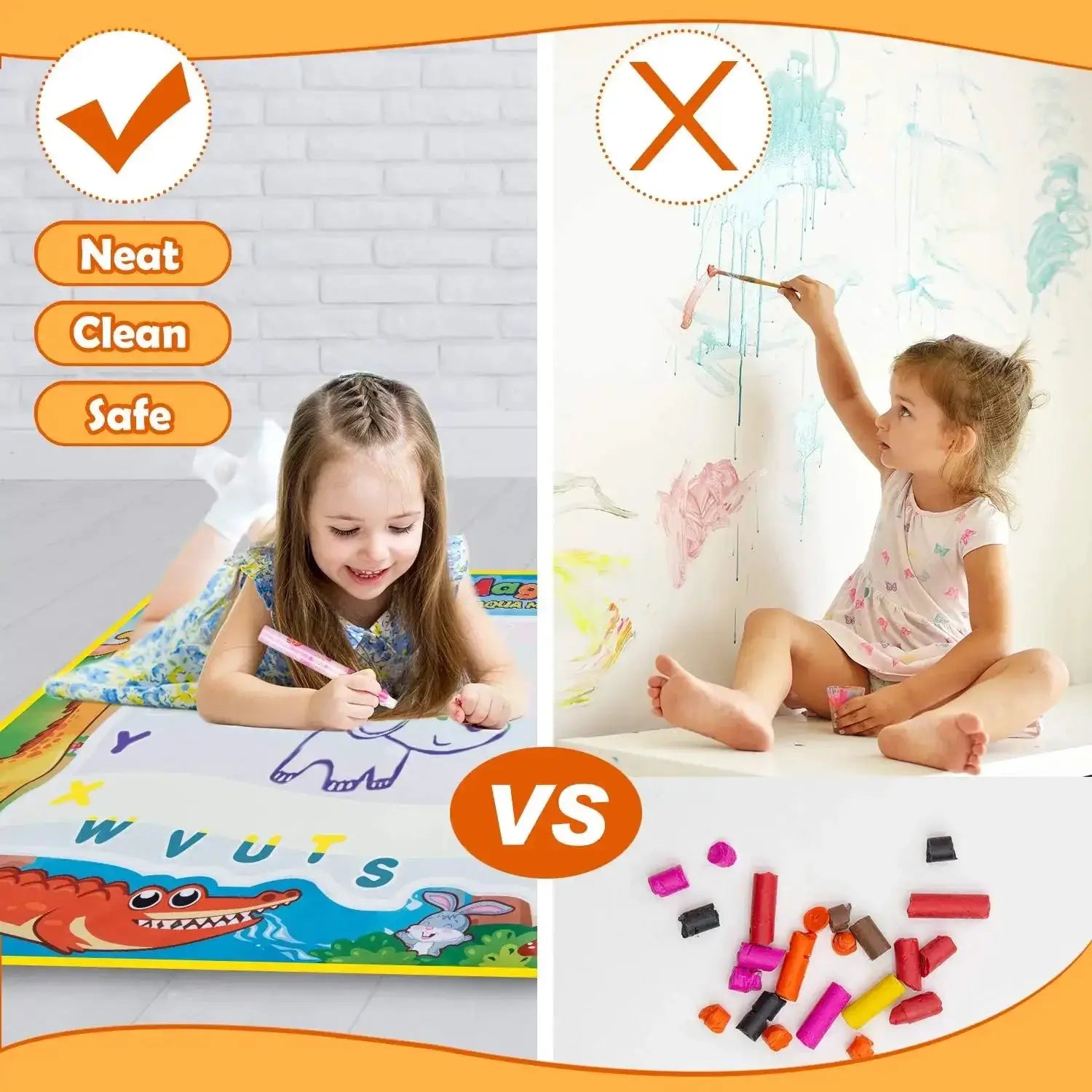 100x80CM Magic Water Drawing Mat Reusable Doodle Board Montessori Educational Toy for Kids Gift