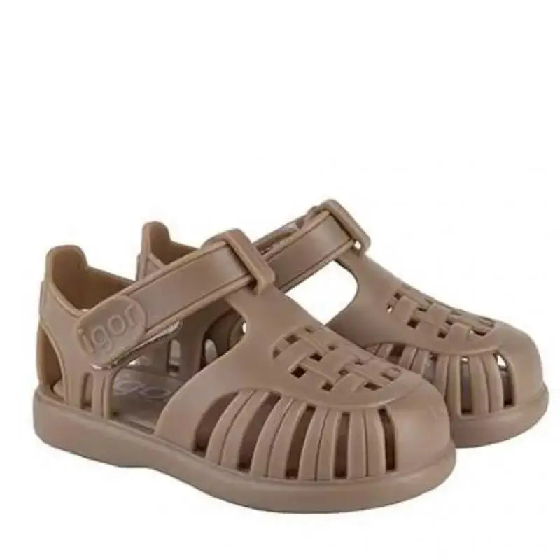 Classic Design Summer Roman Sandals For Kids Boys And Girls Breathable Casual Beach Footwear Solid Color