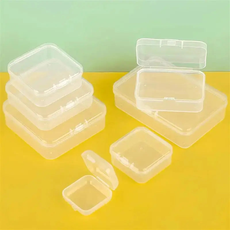 10 Piece Set of Translucent Clear PP Plastic Storage Boxes Rectangular Dustproof Jewelry Case Container