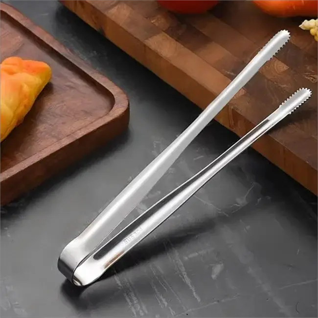 Super Grip Non Slip Kitchen Tongs Wide Tip Stainless Steel Design For Effortless Cooking Grilling And Serving