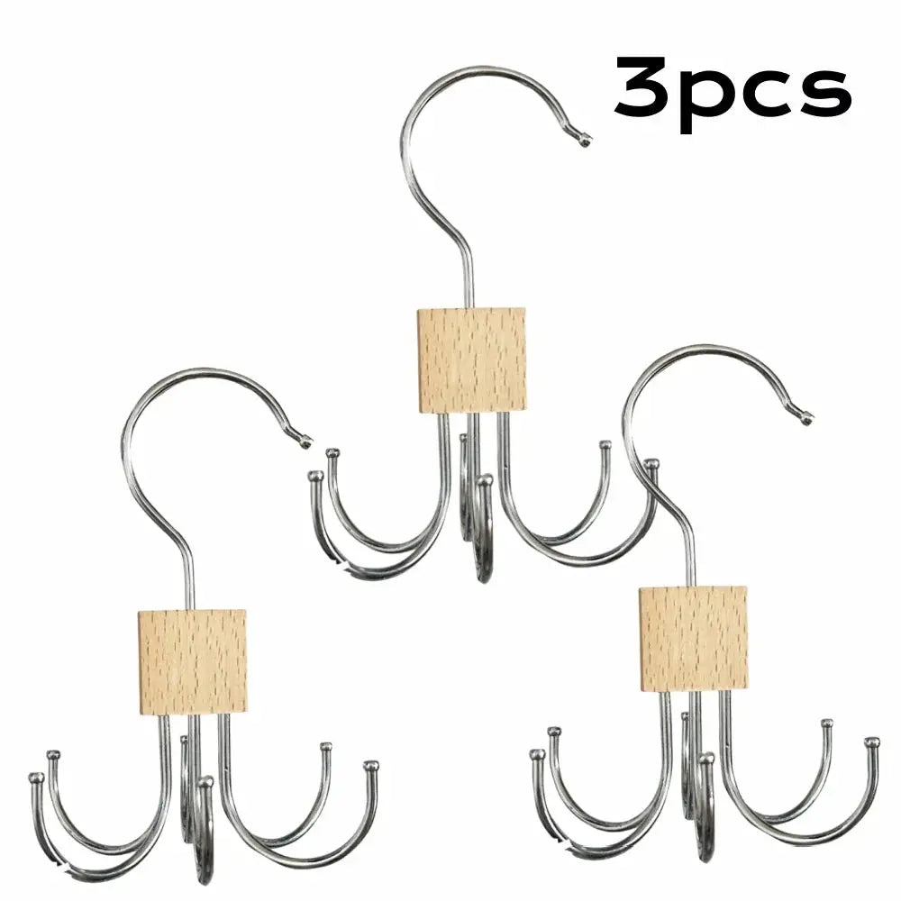 360 Degree Rotating Hanger Hook Claw Organizer For Belts And Ties