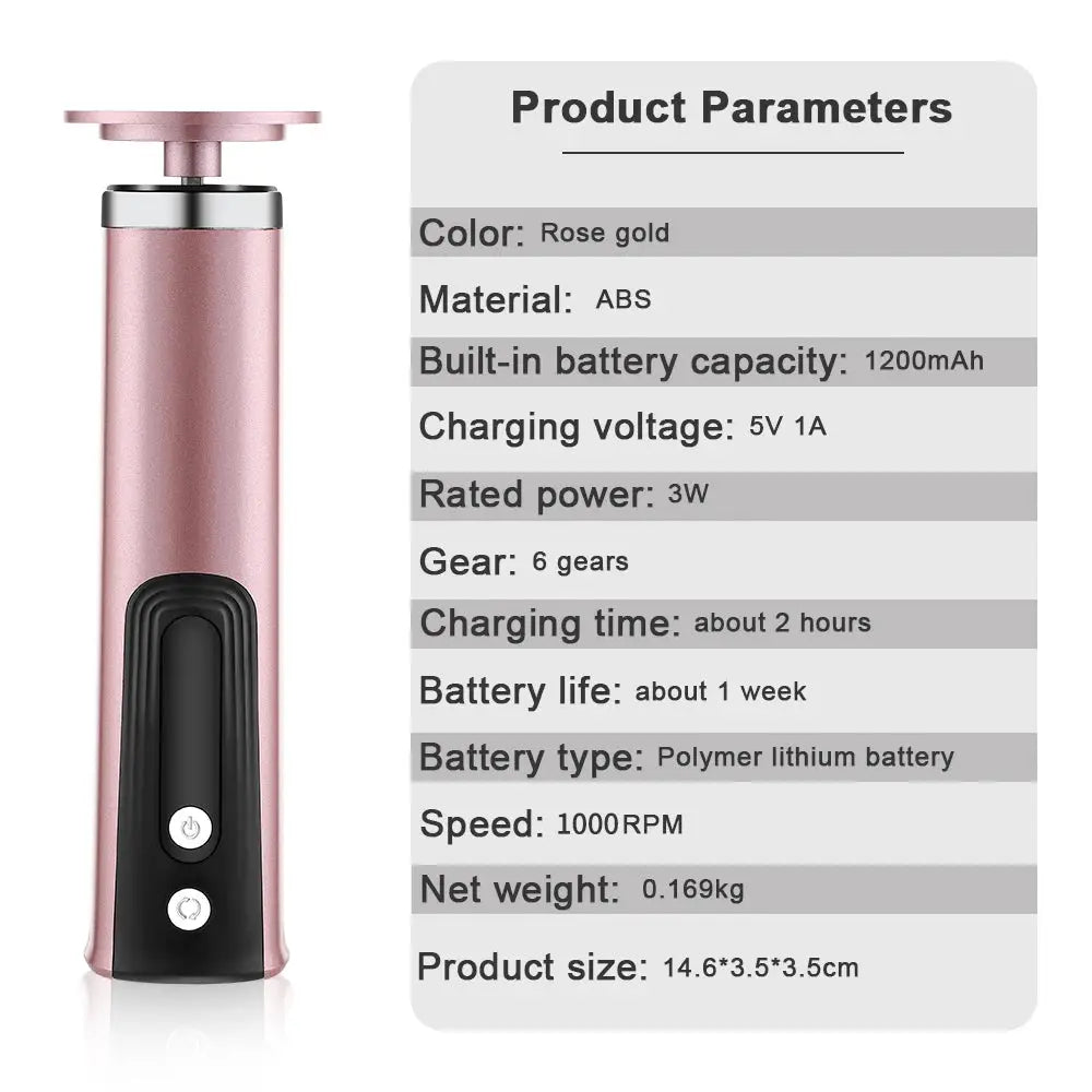 Electric foot callus remover by Simples Market in rose gold with black grip