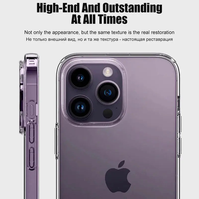 Clear silicone iPhone case with transparent bumper by Simples Market
