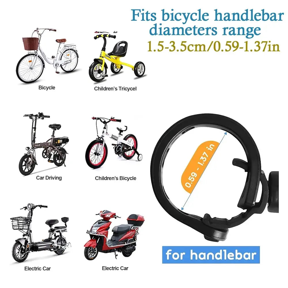 2 Piece Set Bicycle Rearview Mirrors 360 Degree Adjustable Rotatable Universal Handlebar Mount for MTB and Road Bikes