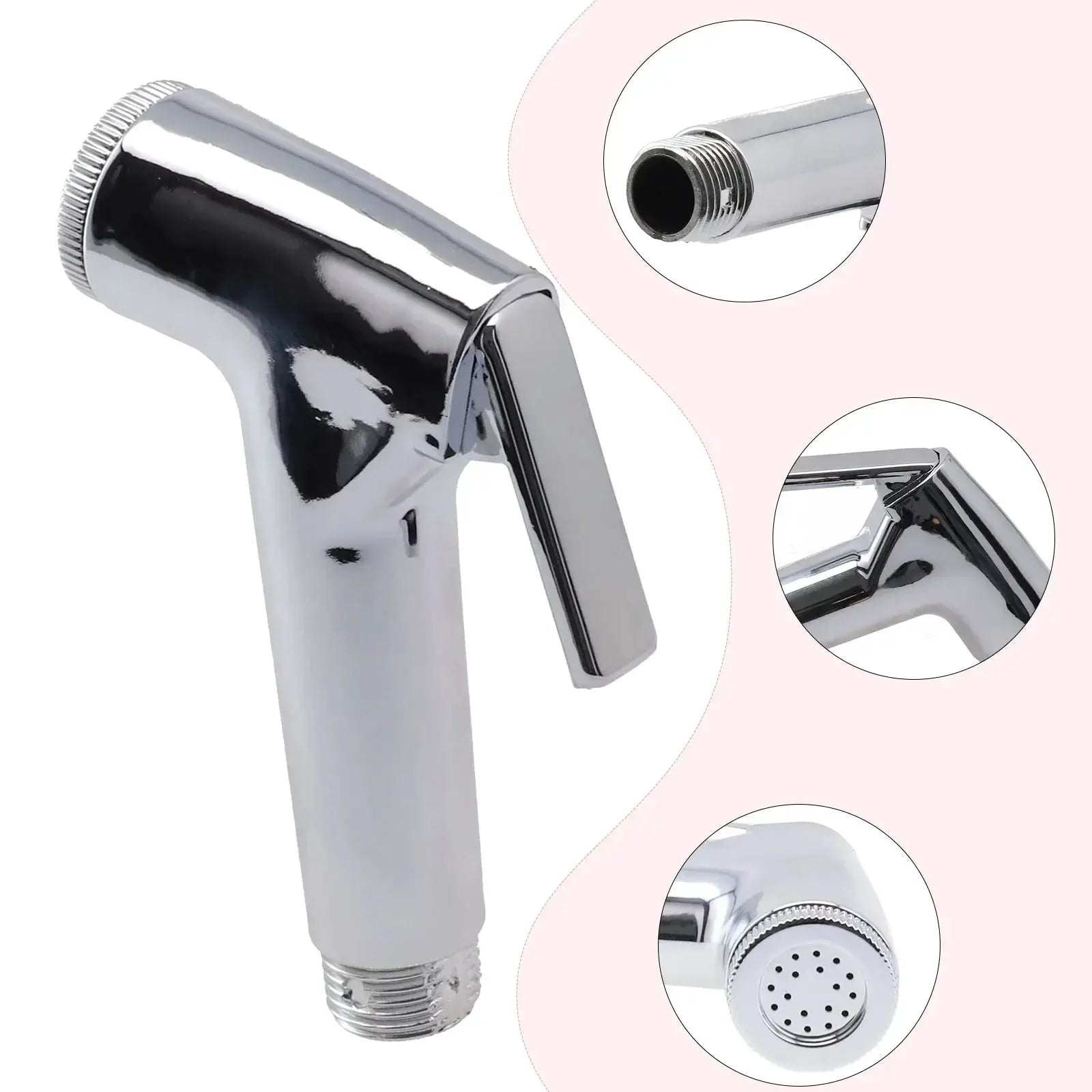Handheld bidet spray head by Simples Market, chrome ABS finish, G1/2 connection