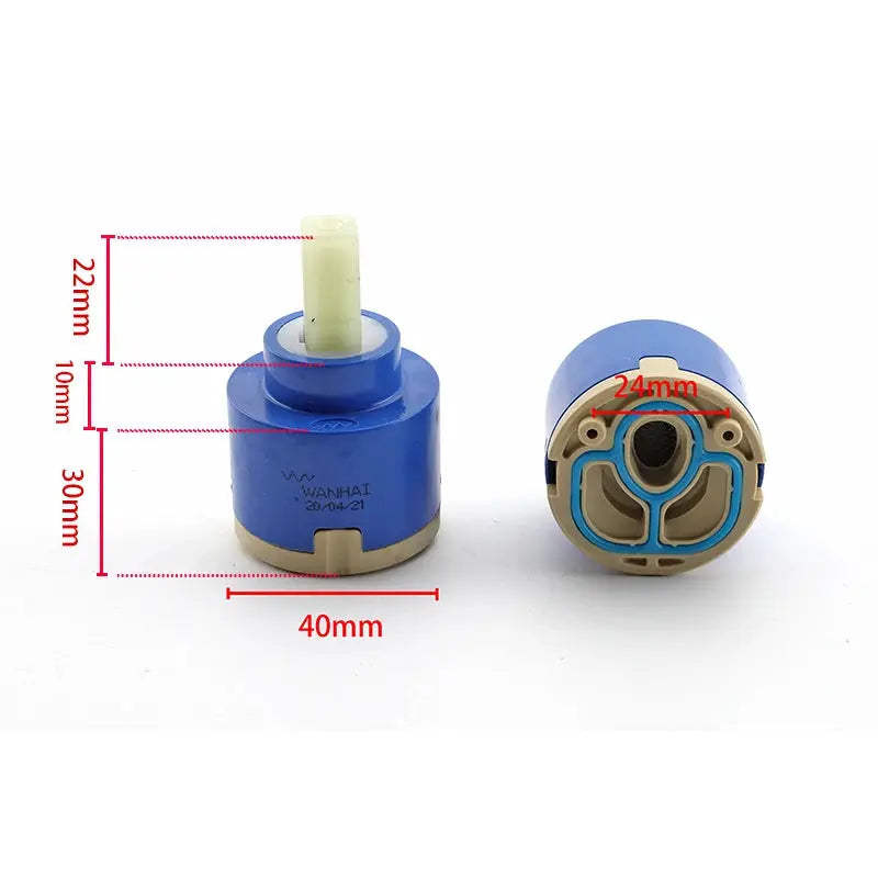 Faucet valve core ceramic cartridge by WANHAI, blue for kitchen basin hot and cold water