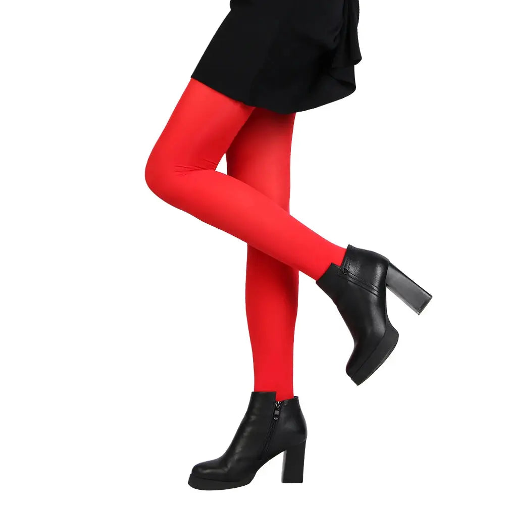 Women Black Opaque Tights 120D Seamless Pantyhose Winter Warm Nylon Stockings Footed Thick