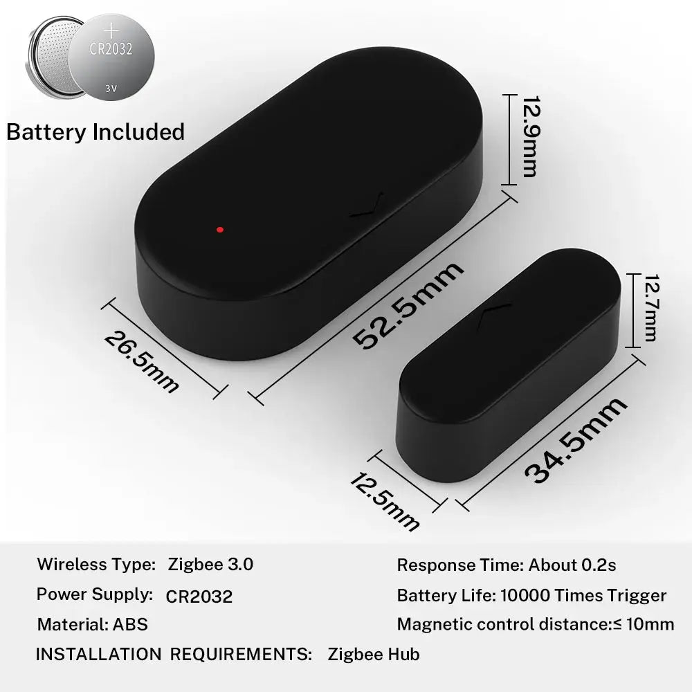 Zigbee 3.0 Contact Sensor Door And Window Sensor Hub Required Works With Home Assistant Alexa Yandex ZHA Zigbee2MQTT HA