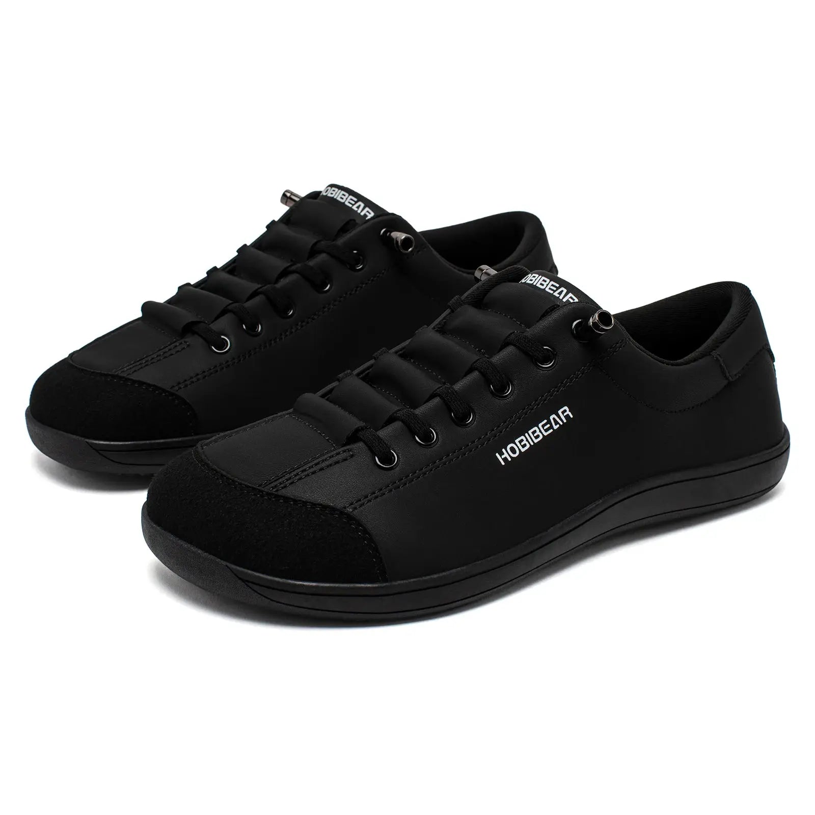 HOBIBEAR unisex barefoot Wide Toe Shoes Adjustable Slip On Minimalist Sneakers Artificial Leather For Natural Walking