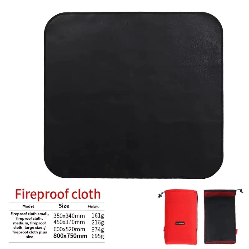 Fireproof cloth mat by Simples Market, black fiberglass insulation blanket for outdoor grilling, sizes up to 800x750mm