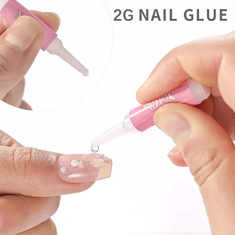 GlamBond Water Based Nail Glue Set For False Nails Press On Acrylic Tips Long Lasting Adhesion