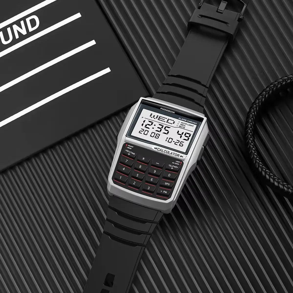 LuxTime Men's Calculator Watch With Luxury LED Digital Display Integrated Calculator And Sports Style