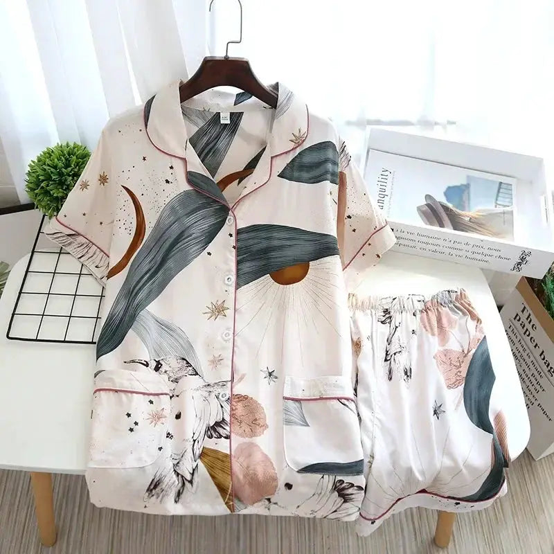 SilkyNest 100 Percent Viscose Pajama Set For Women Long Sleeve Trousers Plus Size 3XL Breathable Spring And Summer Nightwear