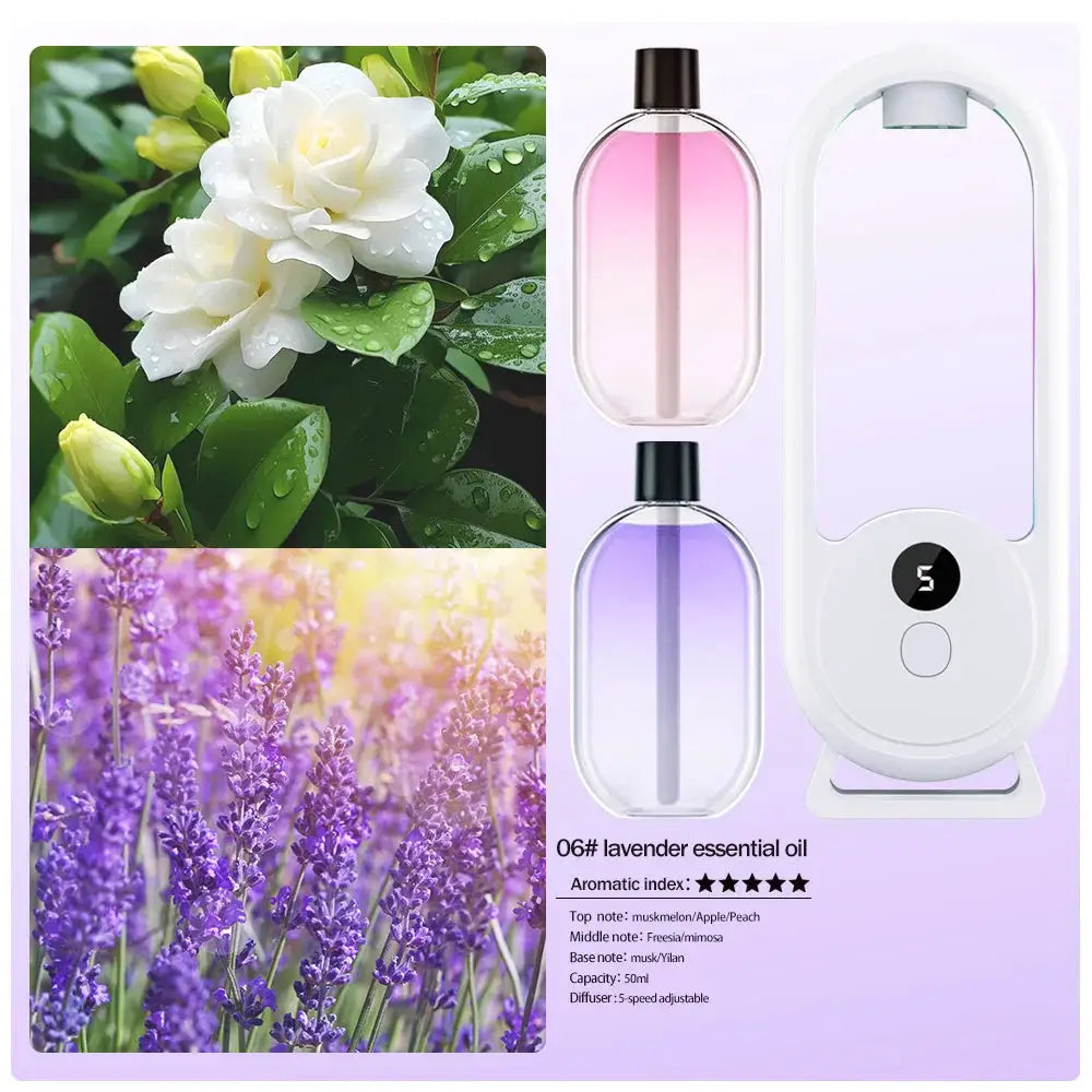 Rechargeable Portable Aroma Diffuser For Essential Oils Aromatherapy With Timed Spray Modes Odor Elimination