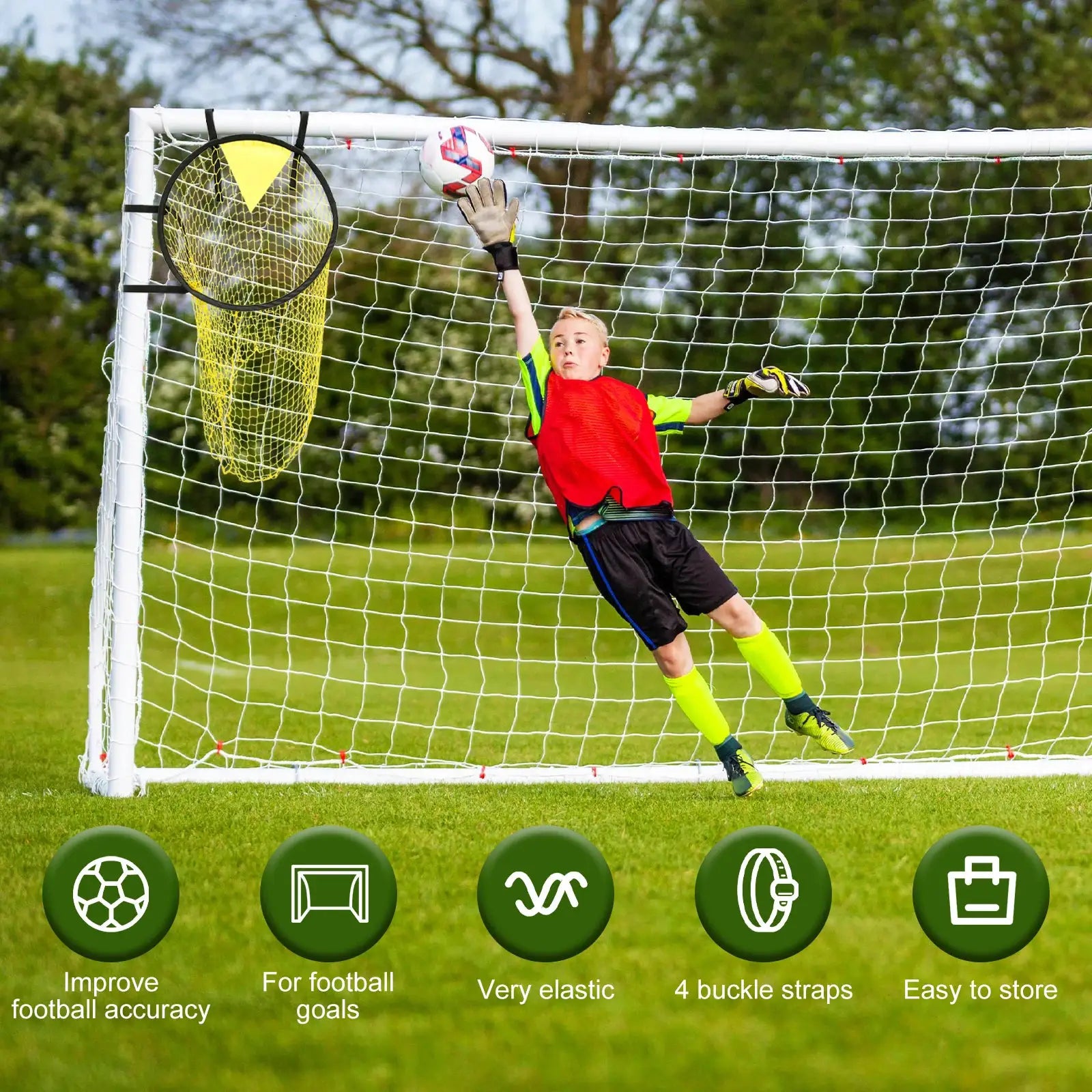 Foldable Football Target Net For Soccer Goals Easy To Attach And Detach Training Net For Practice And Shooting Accuracy