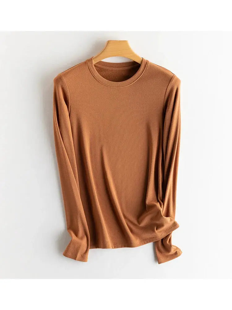 SuyaDream Women Silk Viscose Thermal Base Layer Top With Turtleneck For Warmth And Style
