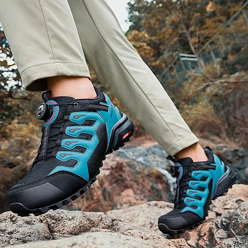 Mens Suede Leather Outdoor Hiking Shoes Wear Resistant Trekking Walking Hunting Tactical Sneakers