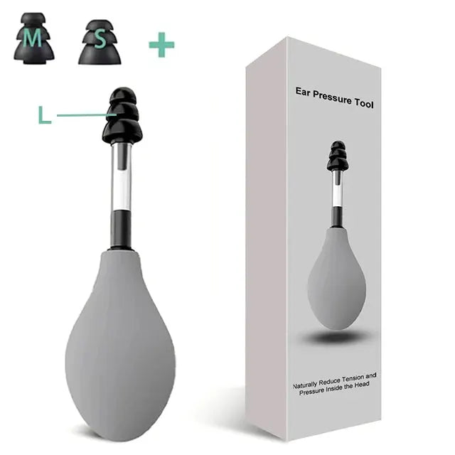 EarEase Ear Pressure Relief Suction Device Portable With Three Sizes of Earplugs for Gentle Headache Relief