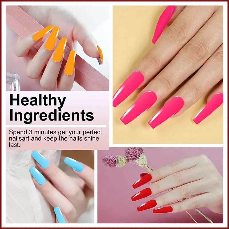 Gel nail polish set by Simples Market, 28-piece with glass bottles in red, pink, orange, blue shades