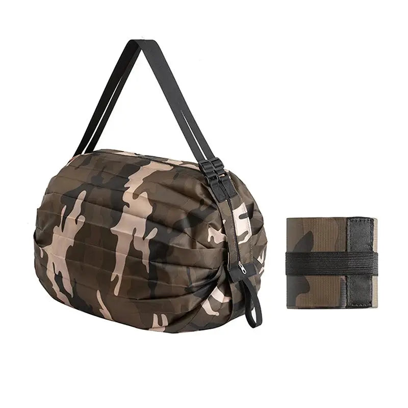 TravelNest Camouflage Foldable Storage Bag With Handle Lightweight Large Capacity Nylon Tote