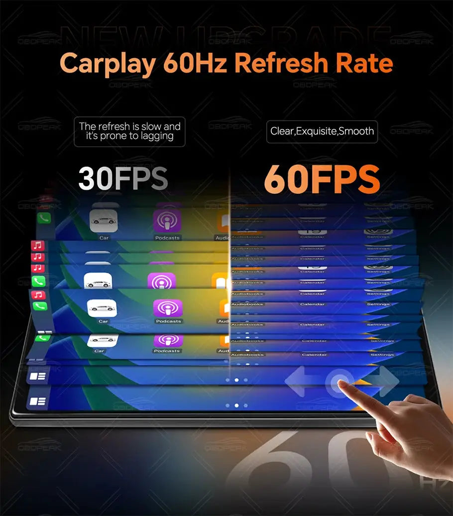 OBDPEAK K8 Pro dash cam with 11.3-inch touchscreen, CarPlay & Android Auto GPS navigation