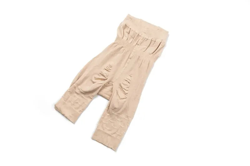 Men's high-waist tummy-control shapewear shorts in beige, Simples Market, size 3XL.