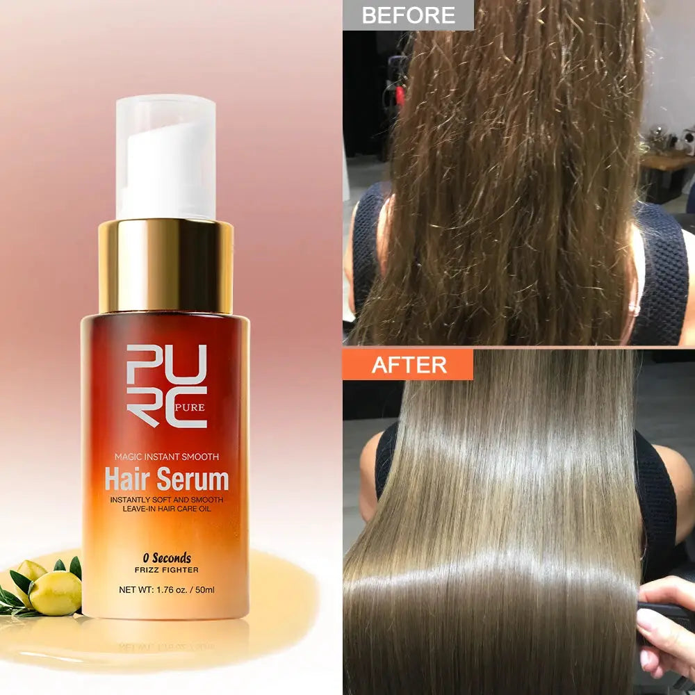 PURC Magic Instant Smooth Hair Serum Leave In Treatment Nourishing Repair Damaged Frizzy Hair Anti Frizz UV Protection