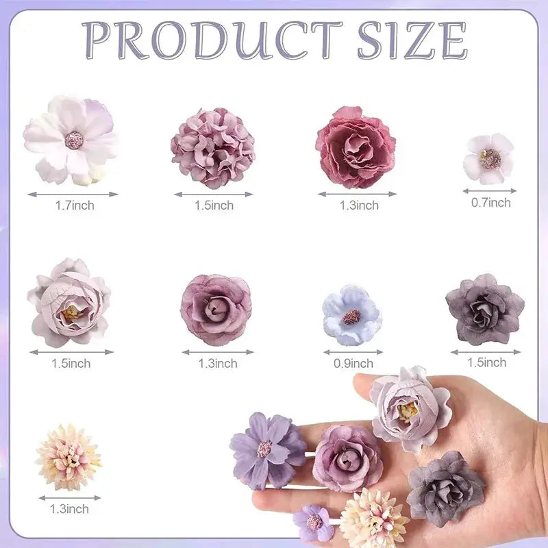 20 Pcs Set 4cm Silk Rose And Daisies Artificial Flower Heads For Craft Wreath Wedding Decor DIY Table Home Room Decor