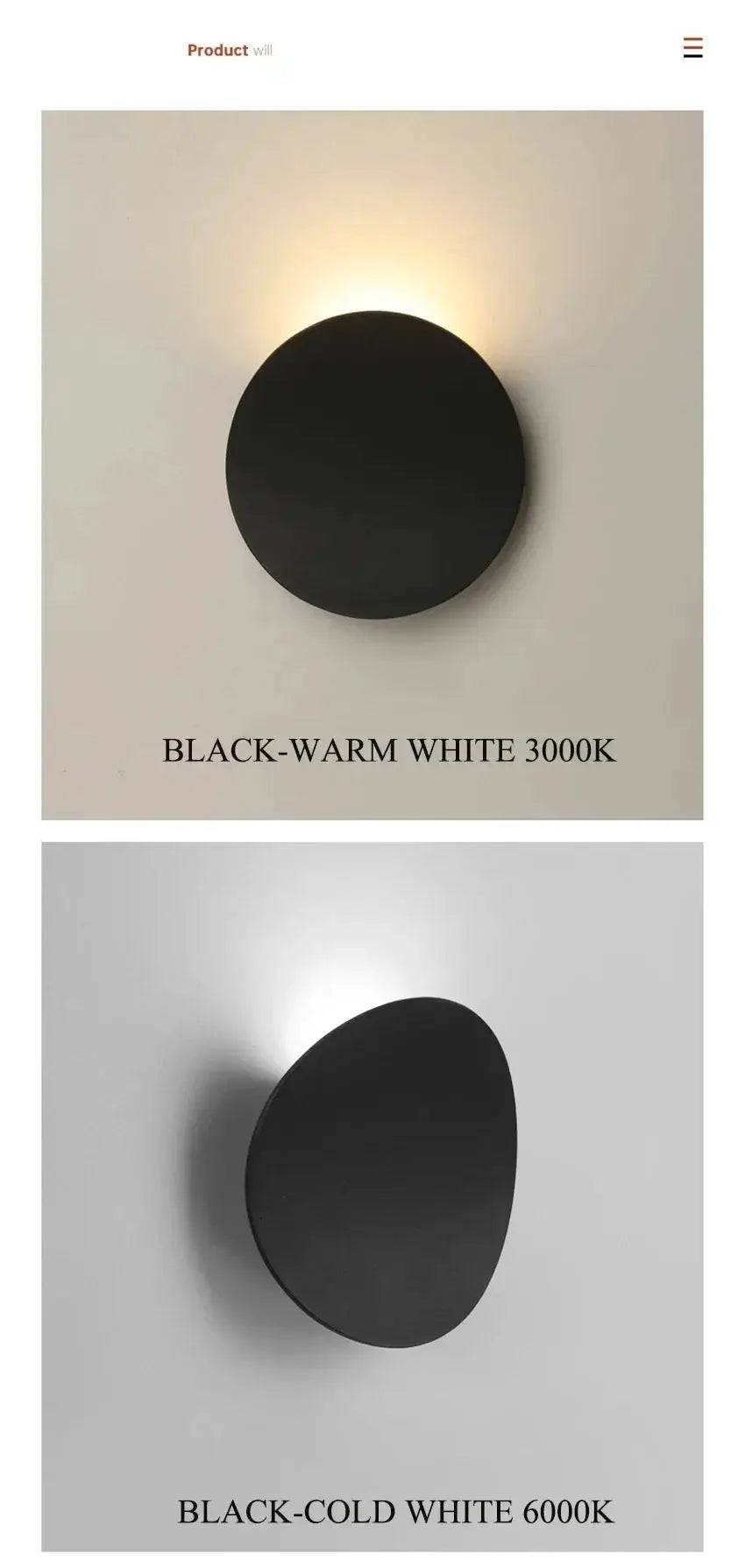 Outdoor LED Wall Lamp Waterproof For Balcony Garden Courtyard