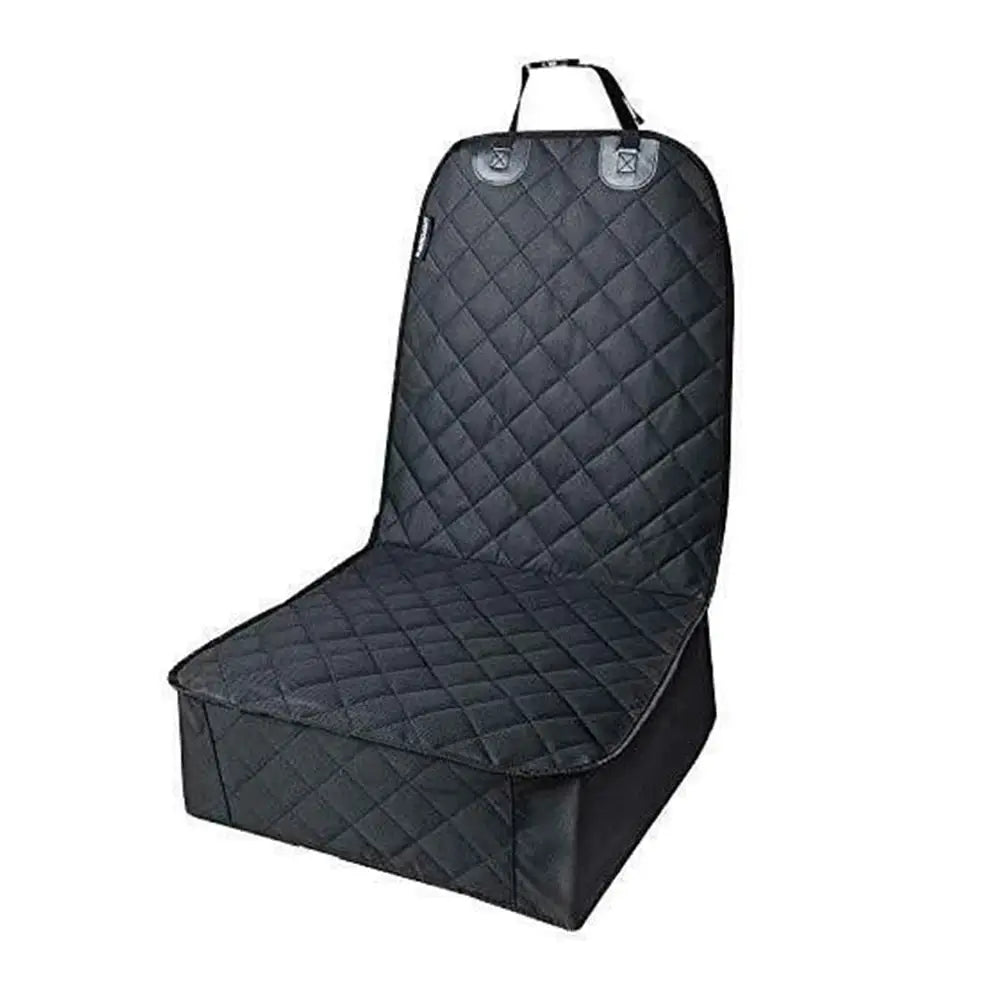Dog car front seat cover, quilted black, waterproof and non-slip seat protector
