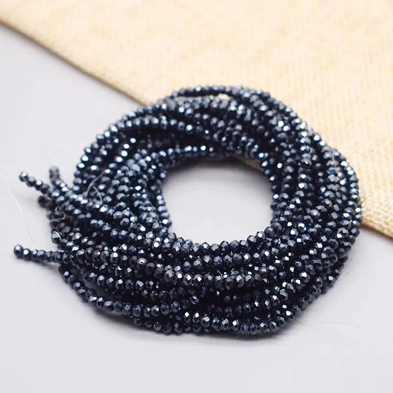Yanqi Rondelle Crystal Beads 2mm 3mm 4mm Faceted Round Glass Beads for Jewelry Making DIY Spacer Beads