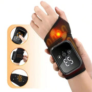 Wrist heating pad with massage by Simples Market, black adjustable strap and digital display