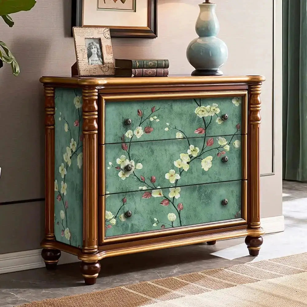 Simples Market floral grey peel-and-stick wallpaper for furniture, self-adhesive, waterproof, removable