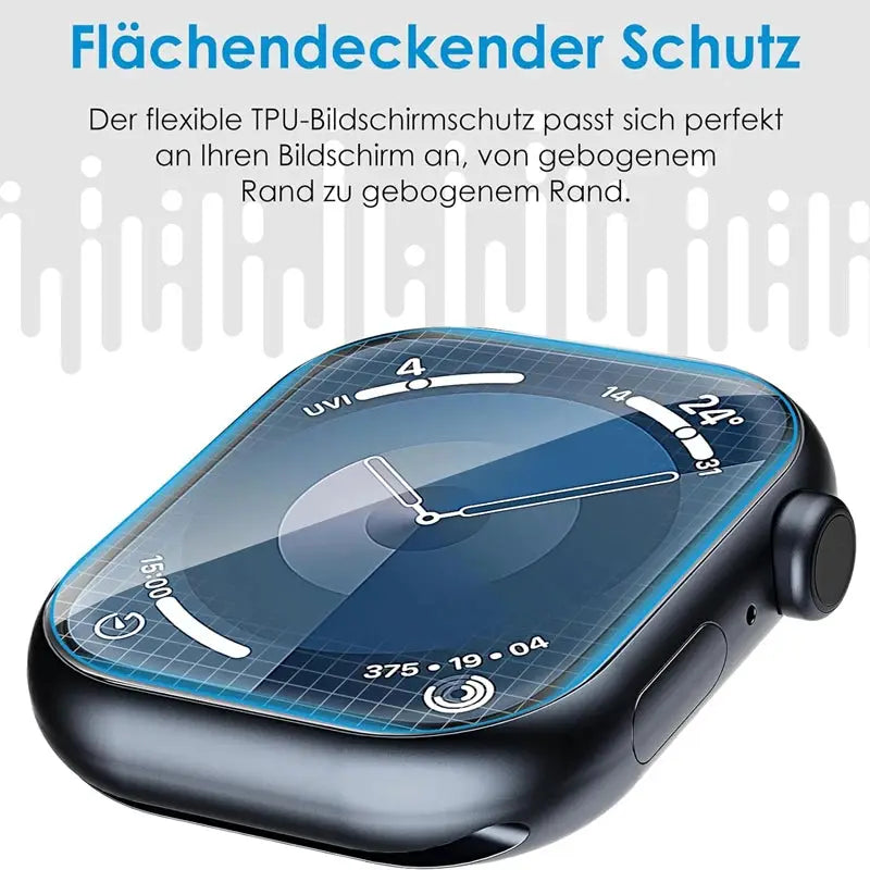 Simples Market 5-pack hydrogel screen protectors for Apple Watch 38–49mm, blue-tinted