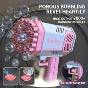 40 Hole Fully Automatic Outdoor Bubble Machine With Lights Battery Free No Bubble Water Included