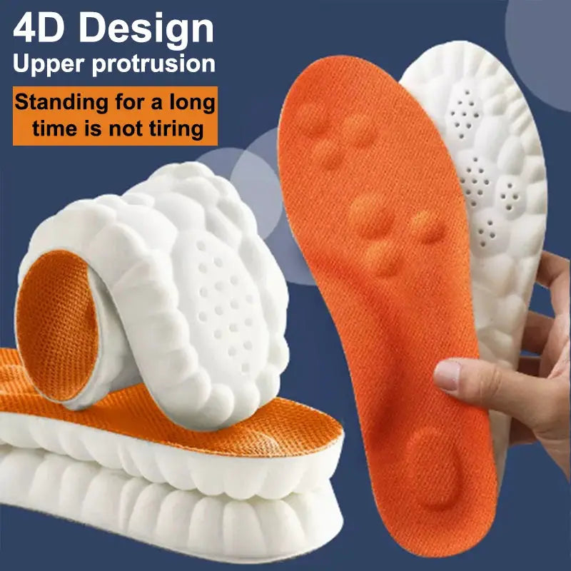 Latex Sport Insoles With Elasticity Arch Support Orthotic Cushioned Insole For Breathable Odor Control Shock Absorption