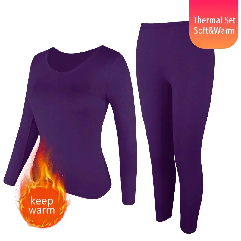 CozyCore Womens Thermal Underwear Set Two Pack Long Johns Fleece Lined Base Layer Ultra Soft Warmth