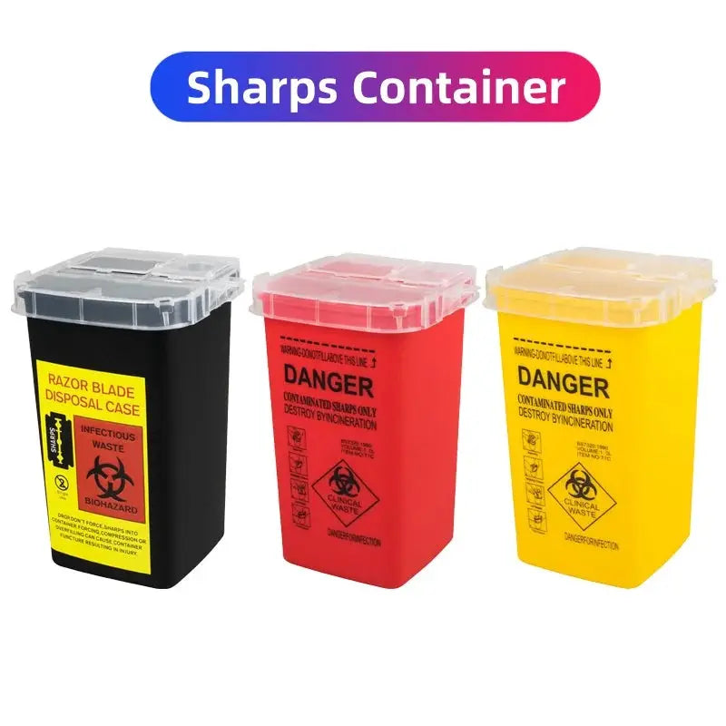 InkGuard Tattoo Sharps Container Large Capacity 1 Liter Safe Disposal For Needle Waste Box