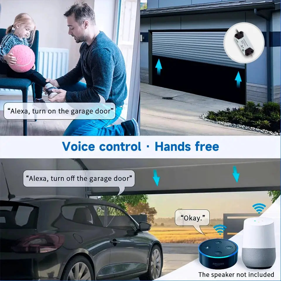 Tuya Garage Door Controller by Simples Market; WiFi smart opener with Alexa and Google Assistant control