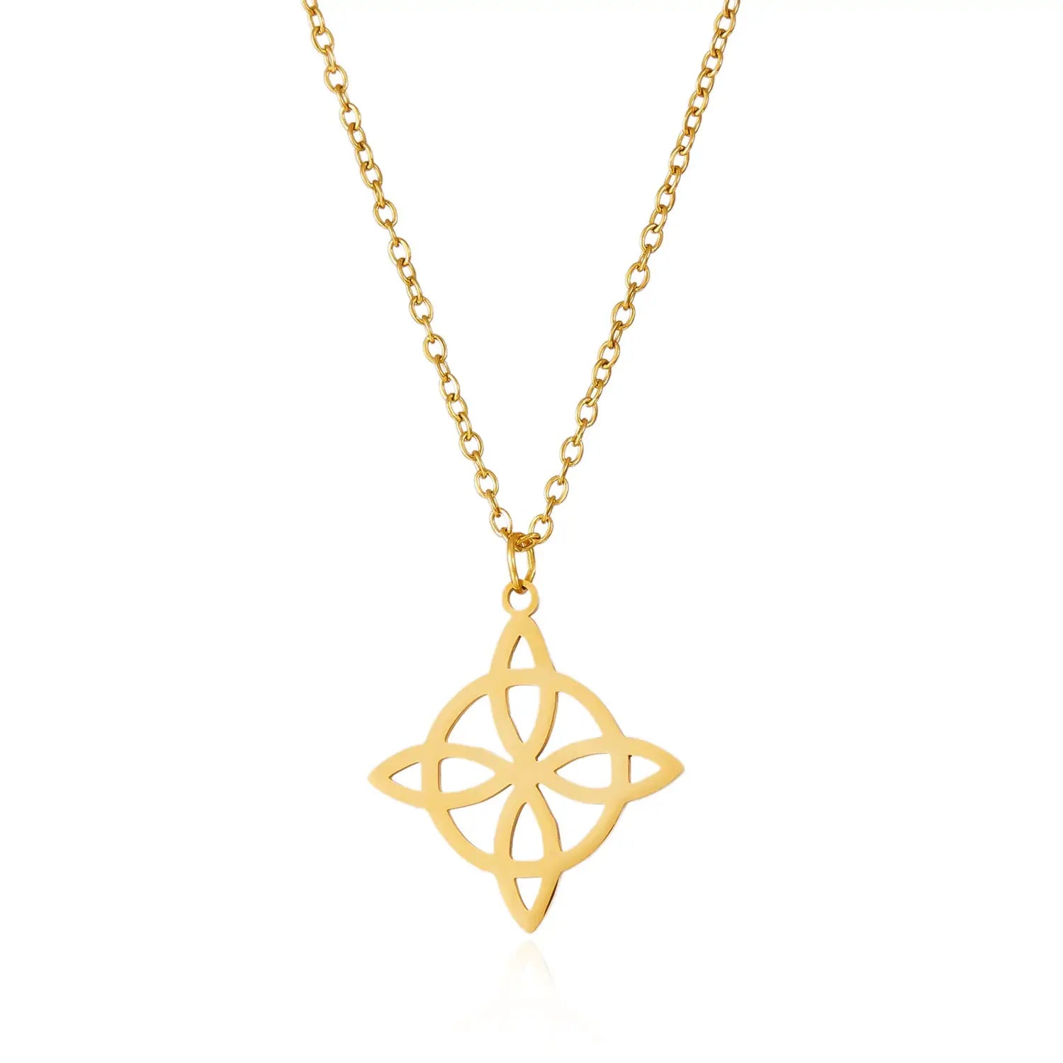 Skyrim Wicca Witchcraft Witch Knot Necklace Stainless Steel Pendant For Women Jewelry