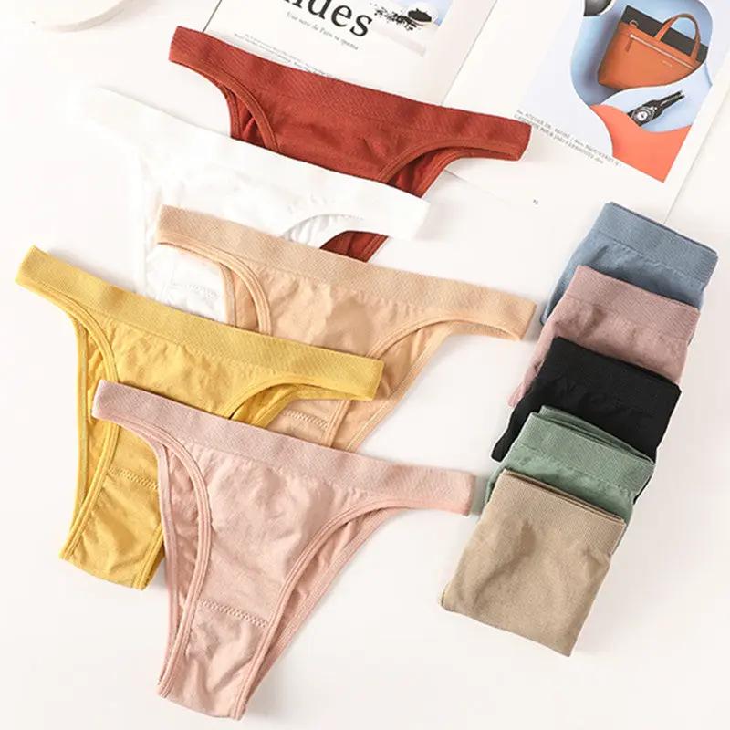 Simples Market women's ribbed low-rise thong underwear, 11-piece multicolor set with breathable cotton gusset