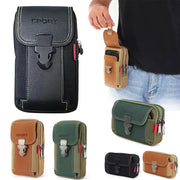 Unisex belt pouch phone holster by Simples Market; compact MOLLE waist bag set in black, tan, green